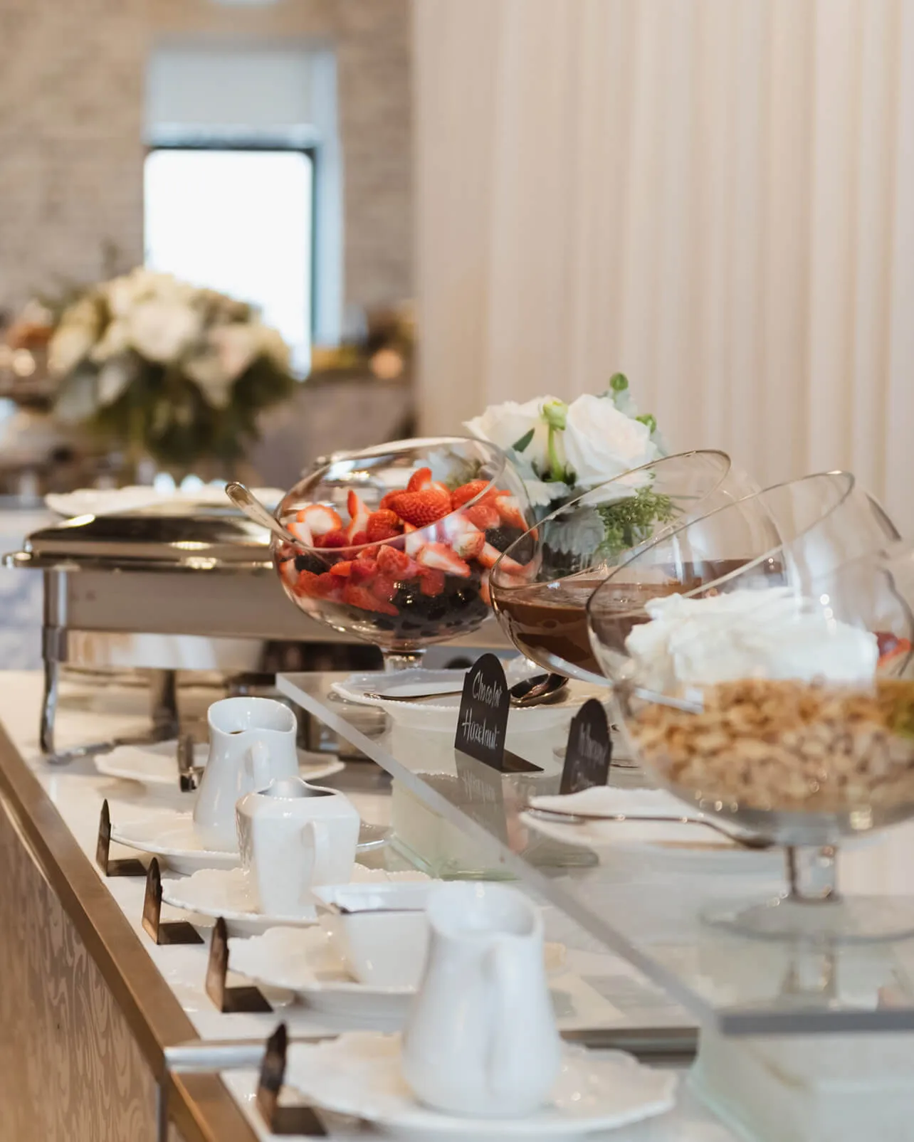 Artfully plated dishes for a social event menu