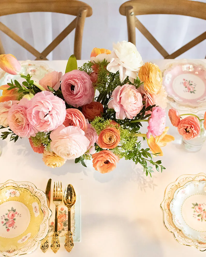Styled social event tables with Seventh Heaven catering