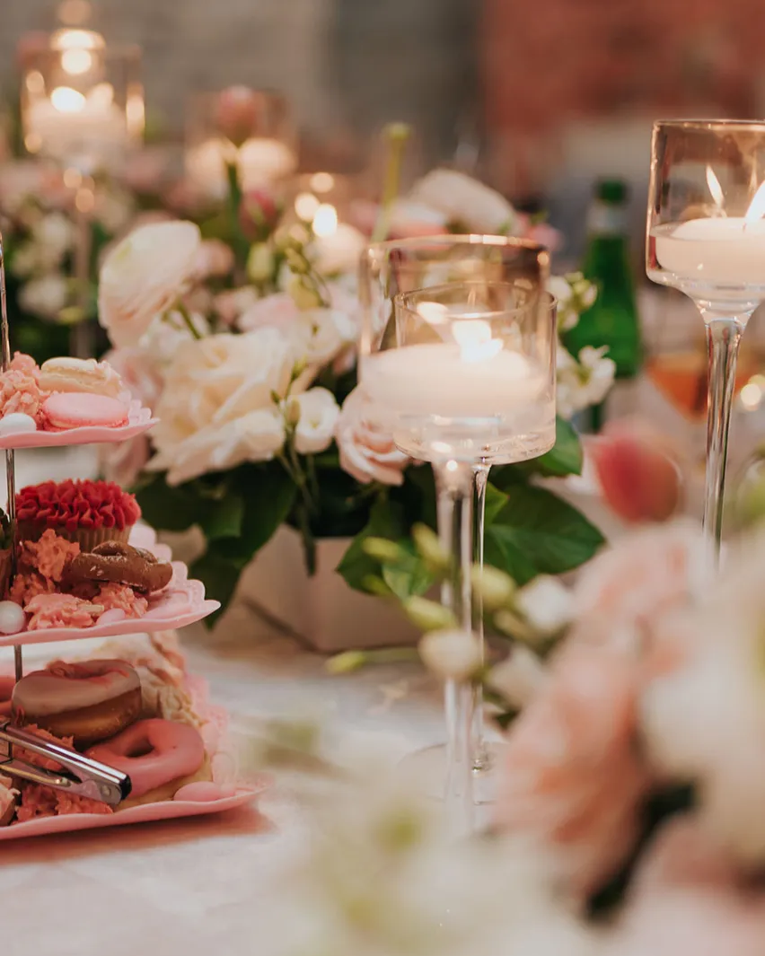 Intimate private dinner with elegant place settings